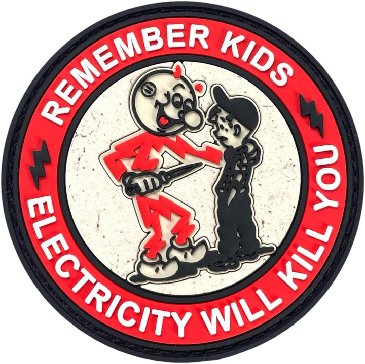 Jestik Remember Kids Electricity Will Kill You PVC Morale Patch - Electricity Kills