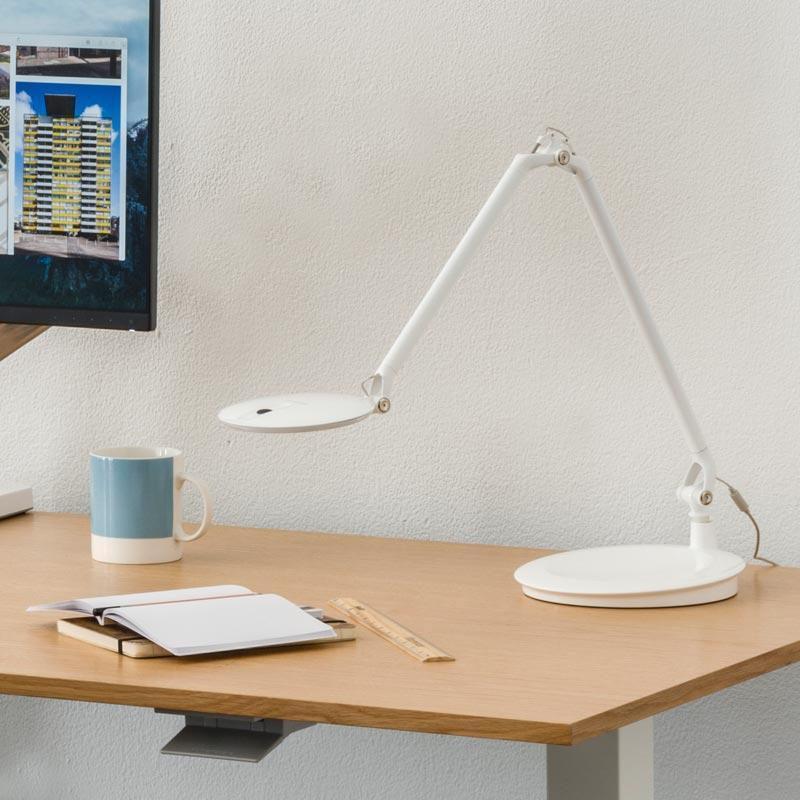 Humanscale Desk Lamp Desktop Base / White Humanscale Element Disc Task Light