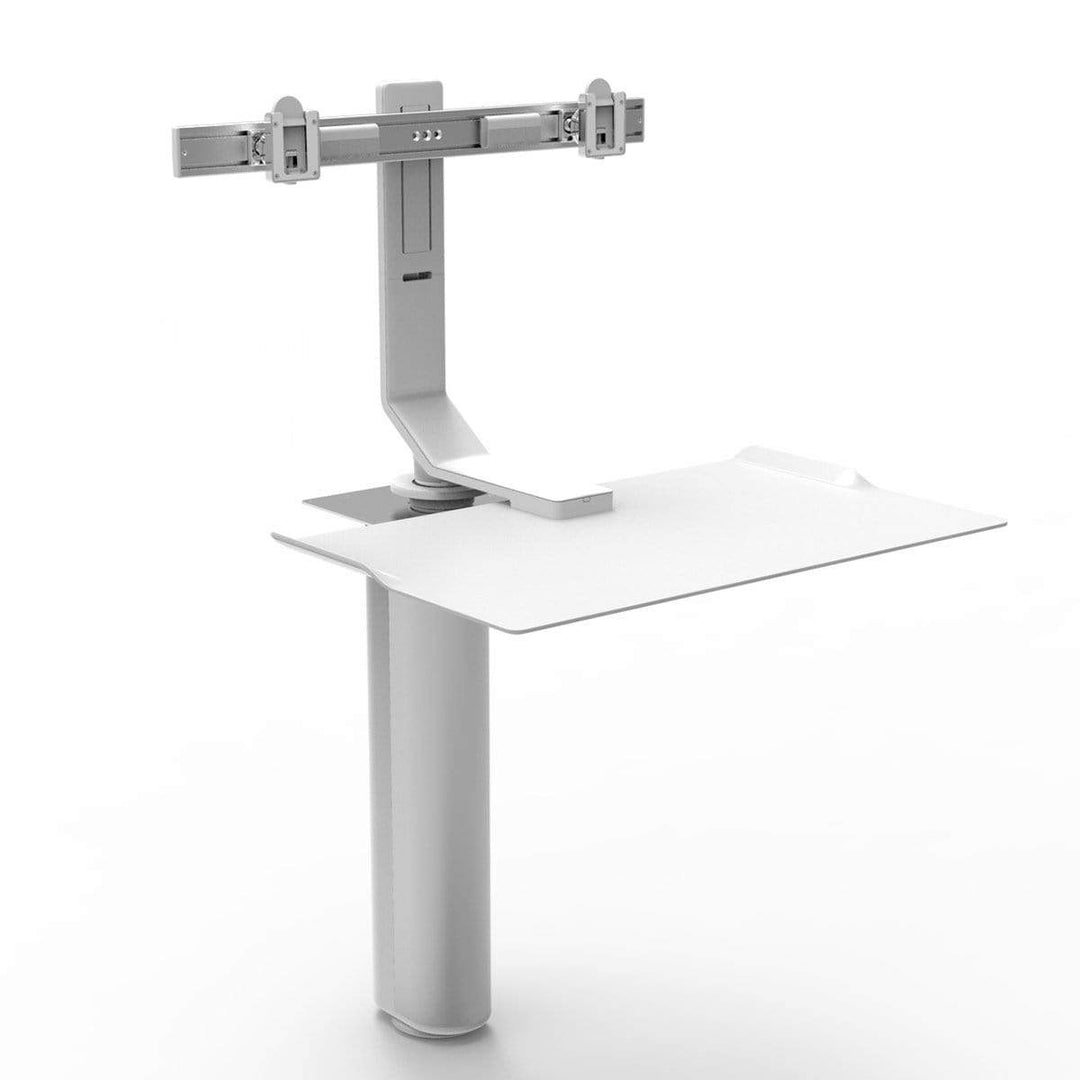 Humanscale Under Desk White / Dual Monitor Mount (5" of manual adjustment) Humanscale QUICKSTAND UNDER DESK