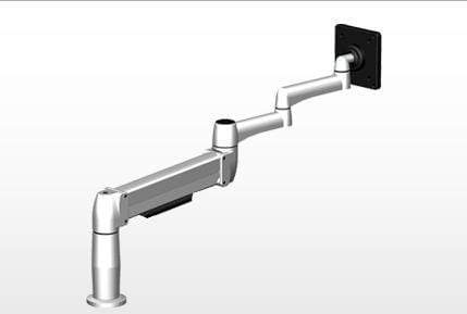 SpaceCo Single Monitor Arm VESA / BOLT THROUGH / PLATINUM SpaceCo SpaceArm Extended Single Arm